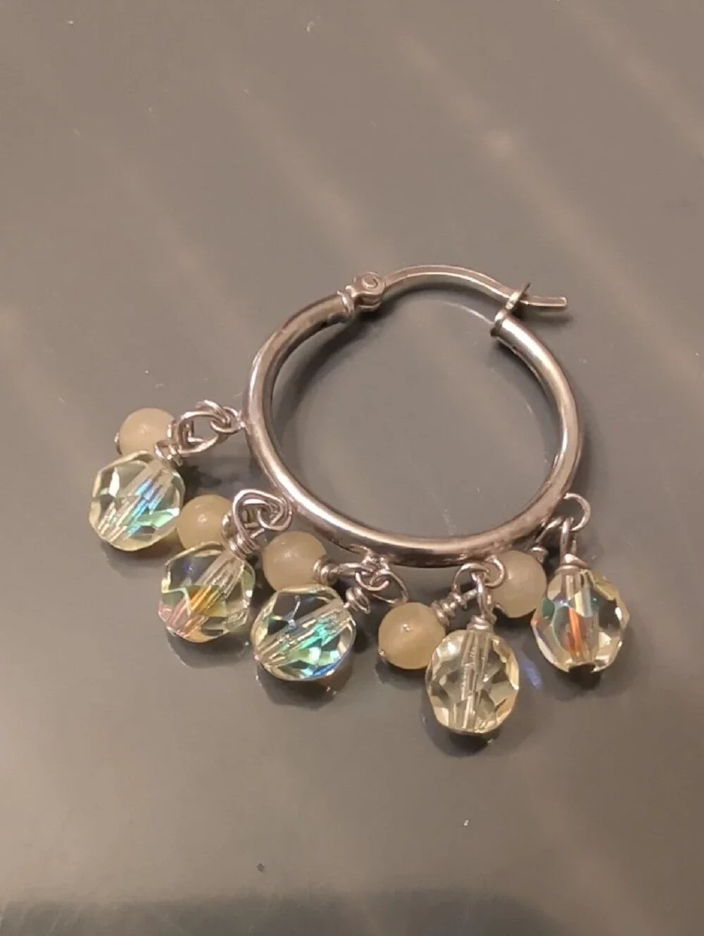 Sterling Silver Aurora Borealis Hoop Earrings